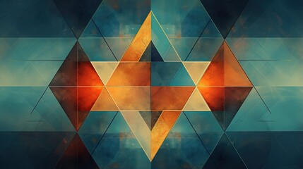 Wall Mural - overlapping triangles in a symmetrical layout