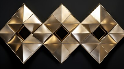 Wall Mural - overlapping rhombus shapes with intricate details and a metallic sheen