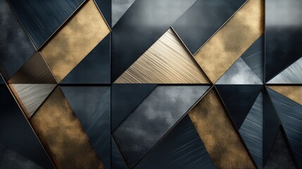 Wall Mural - overlapping rhombus shapes with a metallic shine adding a touch of sophistication and elegance