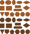 Leather Patches Frame or Label Template Clipart - Light and Dark Brown Colors