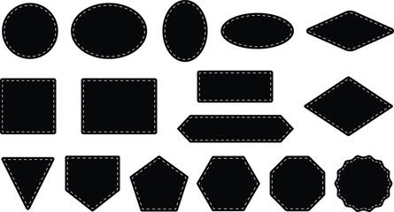 leather patches frame or label template clipart - silhouette stamps
