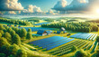 Sunset Symphony Over Solar Farm: The Future of Clean Energy