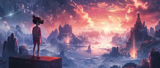 Wall Mural - A packaging design for a VR game about building a world with AI