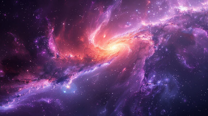 Canvas Print - Dynamic Swirling Galaxy Pattern in Cosmic Purple