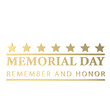 The gold text  for memorial day concept 3d rendering.