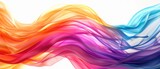 Fototapeta Abstrakcje - colorful fabric smooth wave on white background