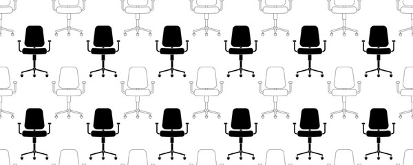 Wall Mural - black white office chair seamless pattern