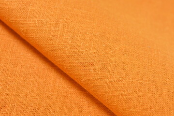 Poster - orange hemp viscose natural fabric cloth color, sackcloth rough texture of textile fashion abstract background