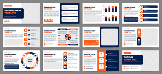 Modern presentation slide templates. Infographic elements template set for web, print, annual report brochure, business flyer leaflet marketing and advertising template. Vector Illustration.