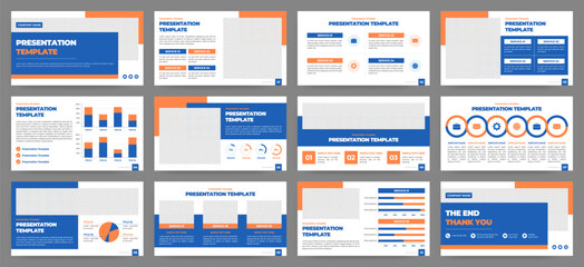 Modern presentation slide templates. Infographic elements template set for web, print, annual report brochure, business flyer leaflet marketing and advertising template. Vector Illustration.