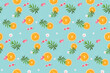 Summer seamless pattern with summer tropical beach vibes 