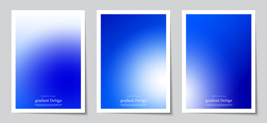 Fototapete - Gradient blurred backgrounds set with modern abstract blue patterns graphic. Design template collection for cover and poster. Vector illustration