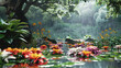 Serene Spring Garden with Blooming Flowers
