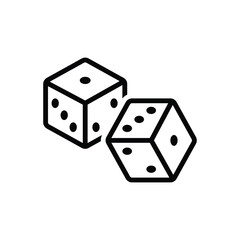 Wall Mural - black line icon for dice