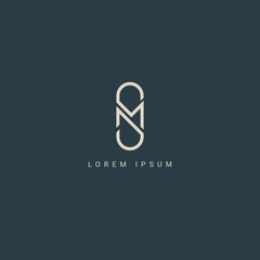 Fototapete - Abstract letter SM MS monogram logo vector template. Initial based minimal flat icon vector