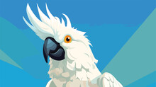 Portrait Of Sulphur-crested Cockatoo. Large Tropica