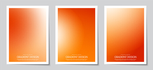 Fototapete - Gradient blurred backgrounds set with modern abstract orange patterns graphic. Design template collection for cover and poster. Vector illustration