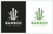 Bamboo Silhouette logo design icon vector template for spa and beauty salon, massage, furniture materials