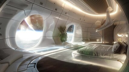 Wall Mural - interstellar haven immerse yourself in tranquility. seamless looping overlay 4k virtual video animat