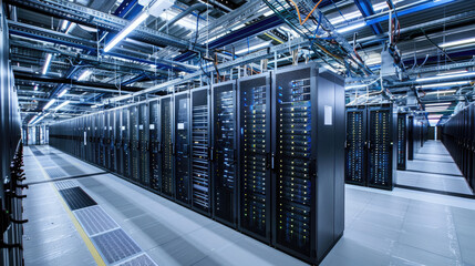 Wall Mural - Modern Data Center Infrastructure with Server Racks