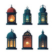 Set of lanterns for ramadan kareem