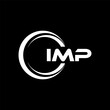 IMP letter logo design with black background in illustrator, cube logo, vector logo, modern alphabet font overlap style. calligraphy designs for logo, Poster, Invitation, etc.