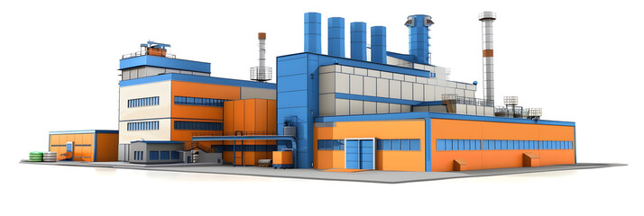 Poster - Factory Industrial Plant, Realistic power plant illustration, 
