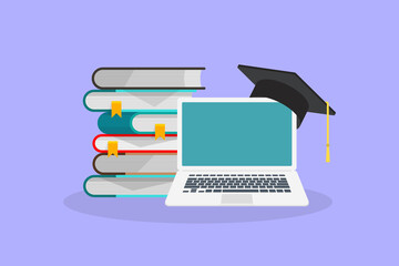 Wall Mural - online learning. concept of webinar, business online training, education on computer or e-learning c