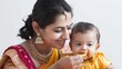 Bond of Love: Modern Indian Mother Feeding Her Baby generative ai