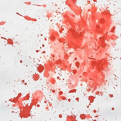 Wall Mural - background of splattered red ink on white paper seamless pattern
