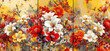 panels wall art, background with flowers designs, wall decoration
