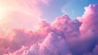 Beautiful abstract light background with soft fluffy pink clouds with interesting dramatic backlighting