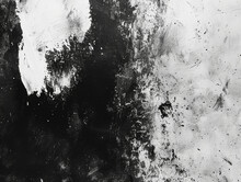 A Black And White Photo Of A Wall With Splatters Of Paint And A White Background. Scene Is Chaotic And Messy, With The Splatters Of Paint Creating A Sense Of Disorder And Disarray