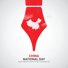 Wall Mural - china national day. china national day creative ads design 1 Oct . vector, 3D illustration.