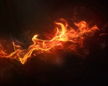 A Fiery Orange And Red Flame Dancing On A Dark Background