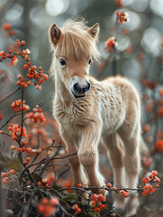 Wall Mural - horse with flower