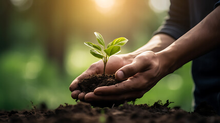 plant in hands