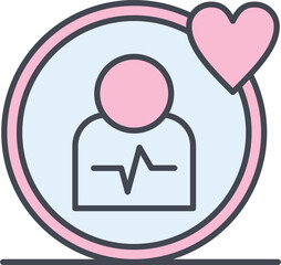 Sticker - illustration of a couple with heart