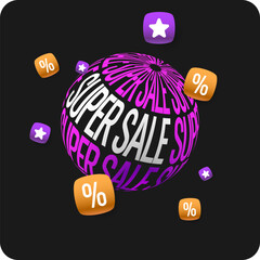 Sticker - An image to advertise the sale. Poster for advertising discounts. Vector graphics.