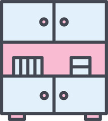 Poster - Table with Shelves Vector Icon