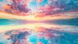 A mesmerizing view of vibrant clouds and their reflections, creating a dreamy skyscape