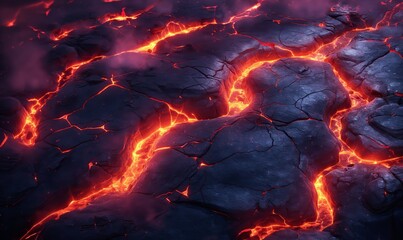 Wall Mural - abstract background of extinct lava with red gaps.
