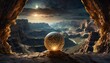 landscape of the world. Capturing the glowing sphere's luminous presence in a seemingly lonely and vast canyon lands 
