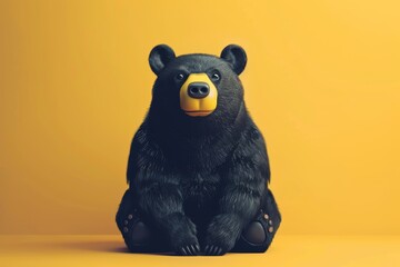 A bear is sitting on a background