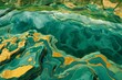 Abstract background of green and golden marbleized effect