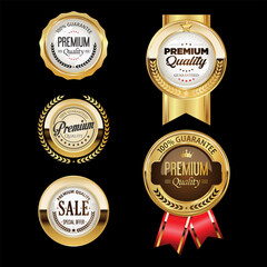 Wall Mural - golden premium quality badges and labels collection