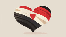 The National Flag Of Yemen Love Icon Isolated On Crea