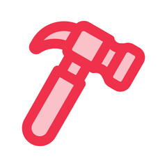 Sticker - hammer outline fill icon