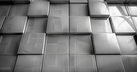 Poster - Grid of squares and rectangles with varying opacities ultra high detailed. Generative AI.