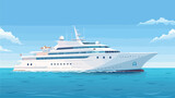 Fototapeta  - Vector realistic illustration of big white cruise ship